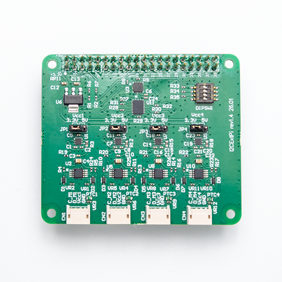 ラズパイ対応センサシリーズ - センサ用4chインターフェース基板